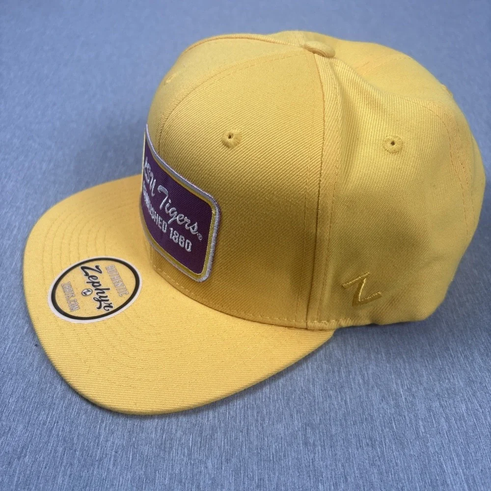 LSU Tigers Zephyr SnapBack Hat ZH NCAA Yellow With Purple Patch - One Size